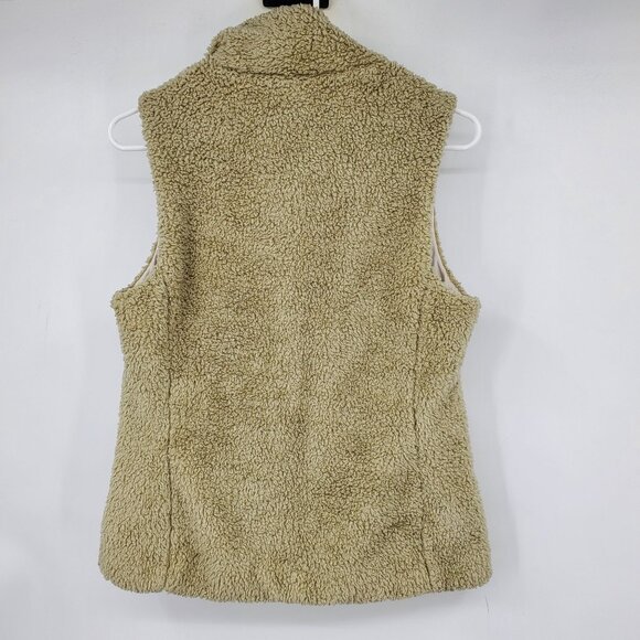 Patagonia Women's Los Gatos Fleece Tan Fuzzy Zip Up Winter Vest Medium - Picture 2 of 10